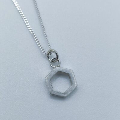 Silver Hexagon Necklace